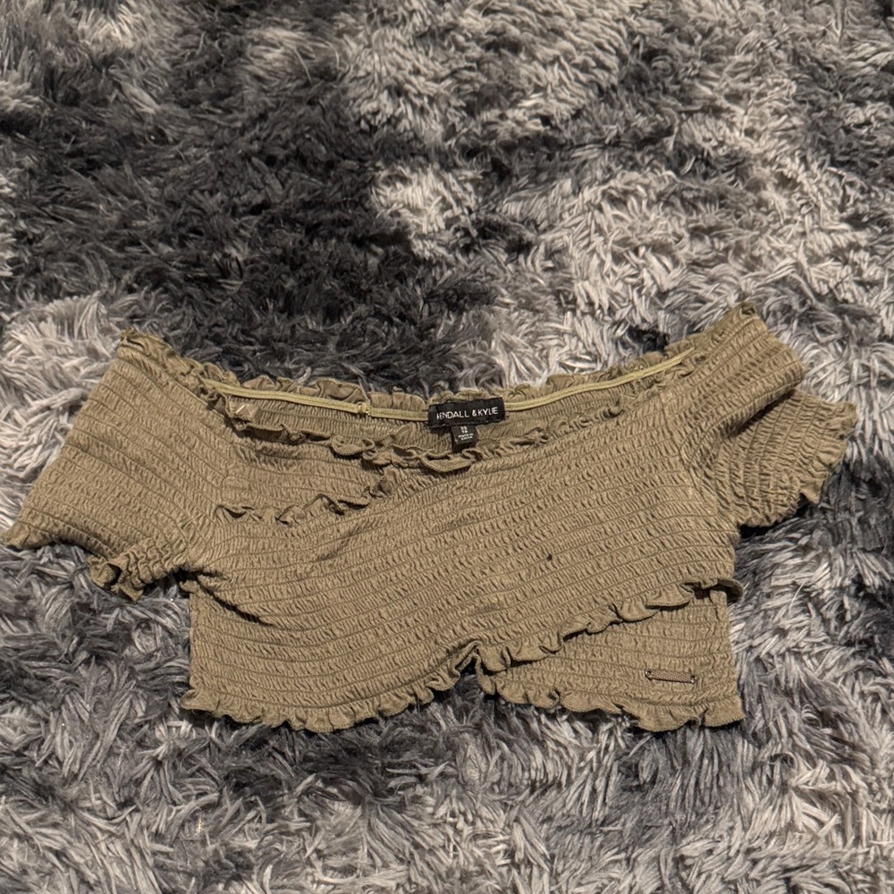 Olive Green Off-Shoulder Top